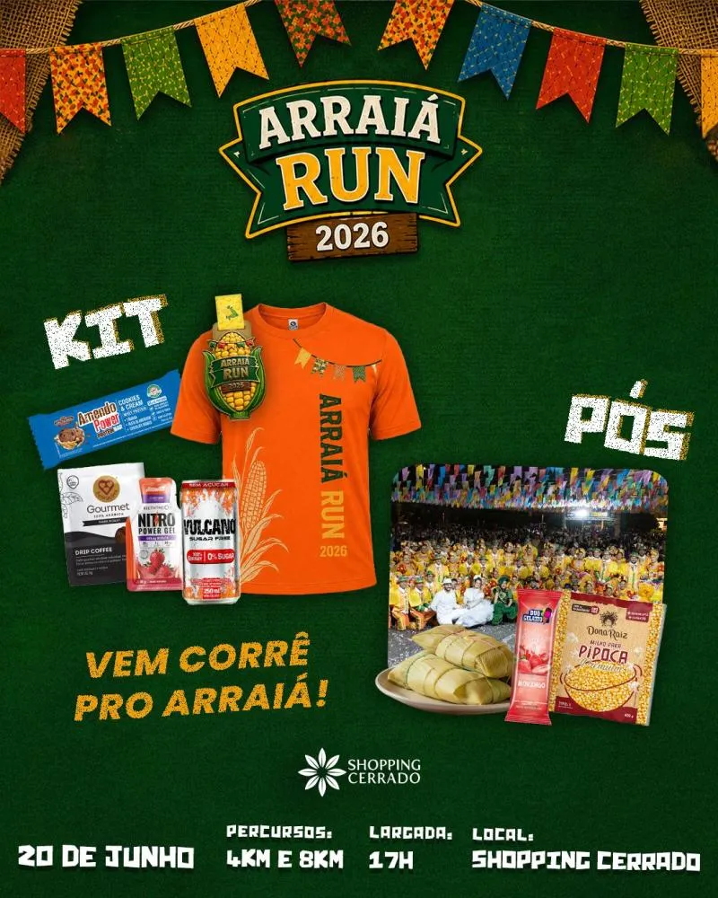 Arraiá Run une corrida de rua e festa junina no Shopping Cerrado